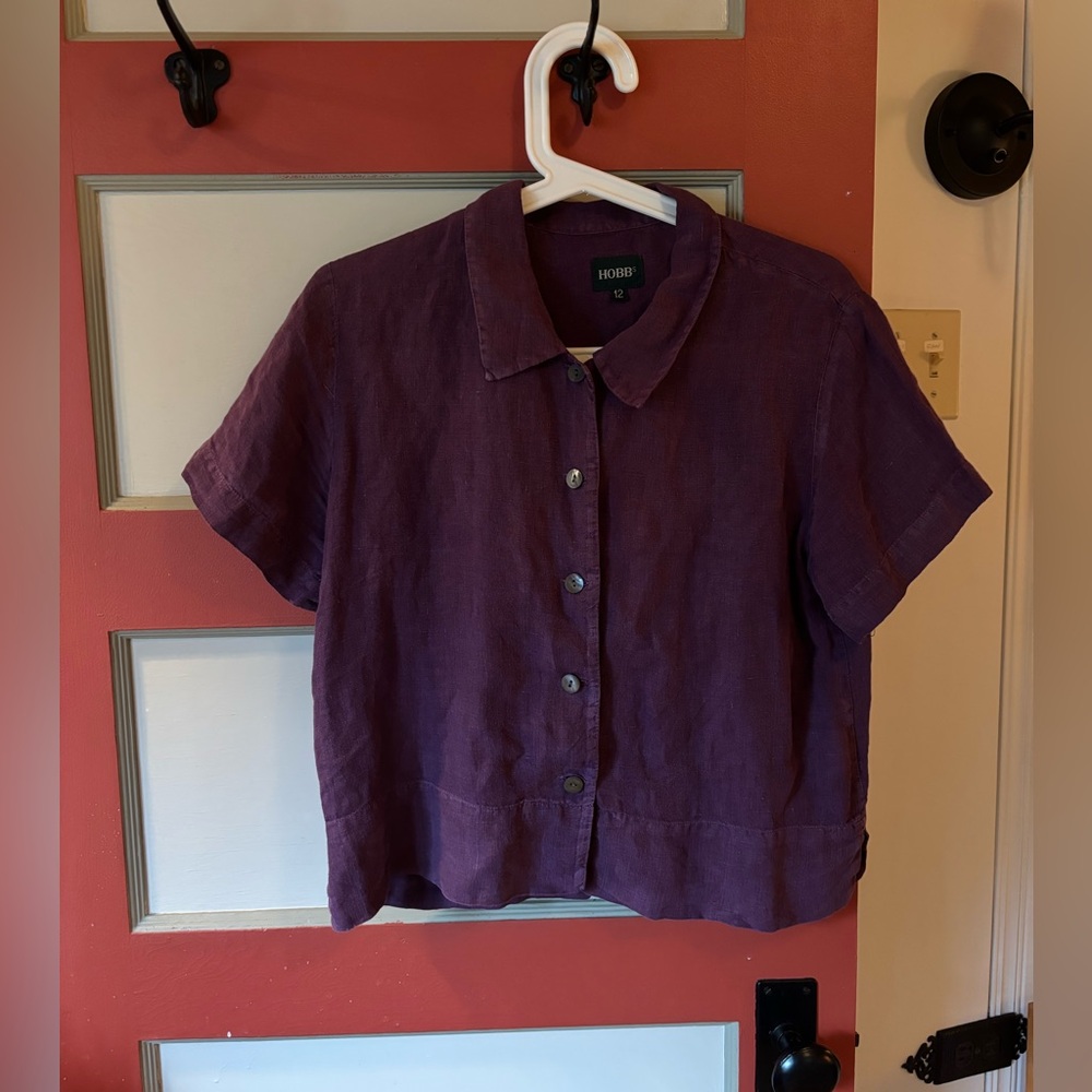 Hobbs Purple Short Sleeve Women's Top